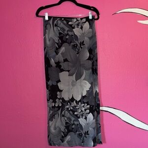 Floral Black and Gray Skirt
